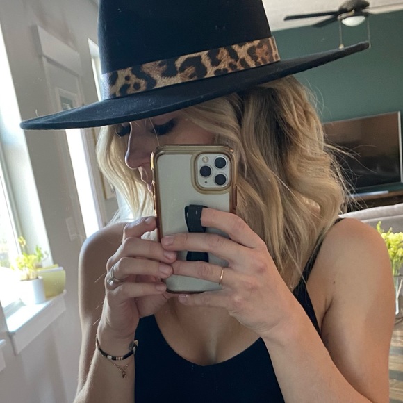 Black & cheetah wide brim hat - Picture 6 of 6